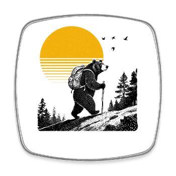 Wander Bear - Square fridge magnet - white - Front