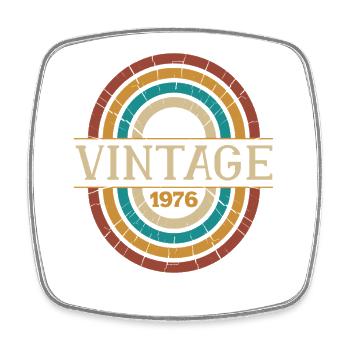 Vintage Geburtstagsgeschenk 1976 Retro Geboren 1976 - Viereckiger Kühlschrankmagnet - Weiß - Vorne