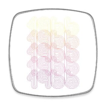 1966 Vintage Futuristic Retro Anniversary Gift - Square fridge magnet - white - Front