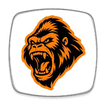 Gorilla Head - Square fridge magnet - white - Front