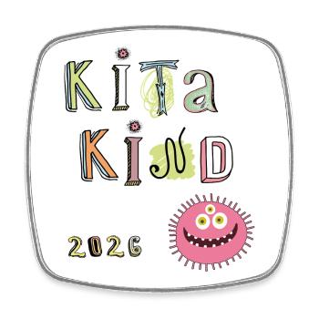 Kita Kind 2026  - Viereckiger Kühlschrankmagnet - Weiß - Vorne