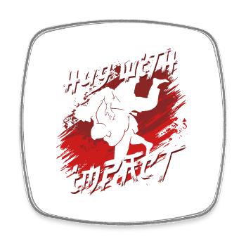 Judo Martial Arts Hug With Impact - Square fridge magnet - white - Front