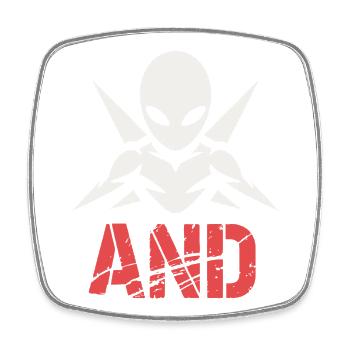 Alien Ninja Emblem - Viereckiger Kühlschrankmagnet - Weiß - Vorne