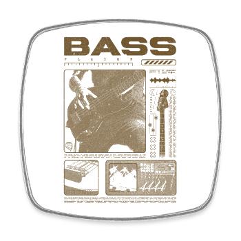 Bass Guitar Lover Bass Player Streetwear - Square fridge magnet - white - Front