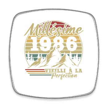 Vintage 1986 - Square fridge magnet - white - Front
