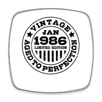 Vintage 1986 | Aged to perfection | Geburtstag - Viereckiger Kühlschrankmagnet - Weiß - Vorne