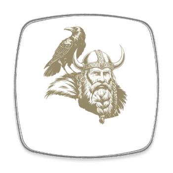 Légende viking viking marin Odin Raven Fighter - Magnet carré - blanc - Devant