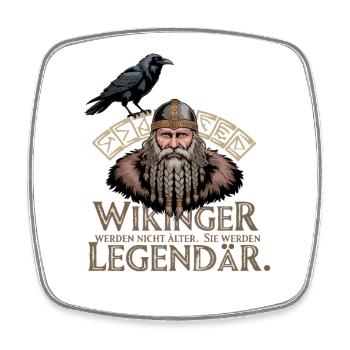 Viking Viking Legend Sailor Odin Raven Fighter - Square fridge magnet - white - Front