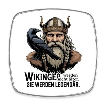 Légende viking viking marin Odin Raven Fighter - Magnet carré - blanc - Devant