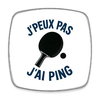 Ich kann nicht, ich ping. - Viereckiger Kühlschrankmagnet - Weiß - Vorne