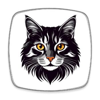 Katze Kopf lange Haare schmuße Katzen Motiv - Viereckiger Kühlschrankmagnet - Weiß - Vorne