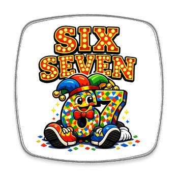 67 Six Seven Costume de Carnaval Drôle - Magnet carré - blanc - Devant