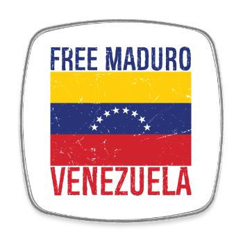 Free Maduro Venezuela Flag - Square fridge magnet - white - Front