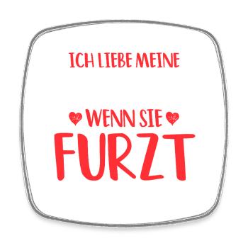 I love my sister farting farting farting - Square fridge magnet - white - Front