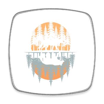 Wolf, Wald, Natur, Wildnis, Outdoor, Tier - Viereckiger Kühlschrankmagnet - Weiß - Vorne