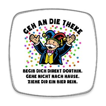 Jubel | Konfetti | Geh an die Theke | Kostüm - Viereckiger Kühlschrankmagnet - Weiß - Vorne