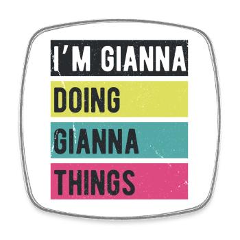 Je suis Gianna qui fait des couleurs rétro de Gianna Things - Magnet carré - blanc - Devant