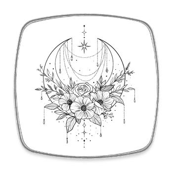 Magic moon flowers - Square fridge magnet - white - Front