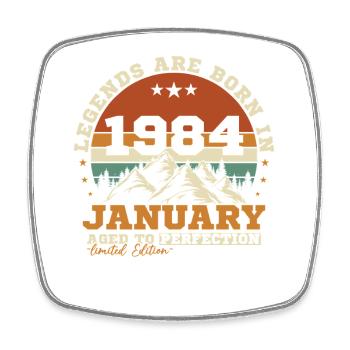 Janvier 1984 Vintage Rétro Cadeau D'anniversaire - Magnet carré - blanc - Devant