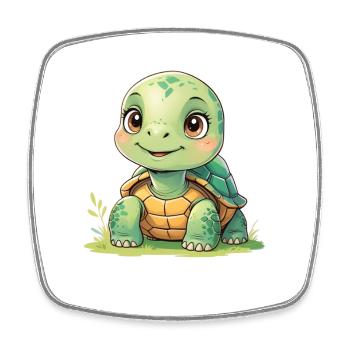Cuddly Turtle Sunshine - Square fridge magnet - white - Front