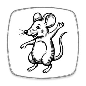 Maus Tanzen Springen Lachen Hüpfen Winken Feiern - Viereckiger Kühlschrankmagnet - Weiß - Vorne