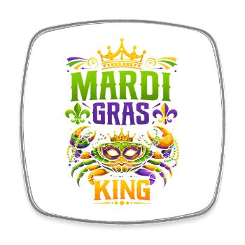 Mardi Gras King Mask Splendor - Square fridge magnet - white - Front