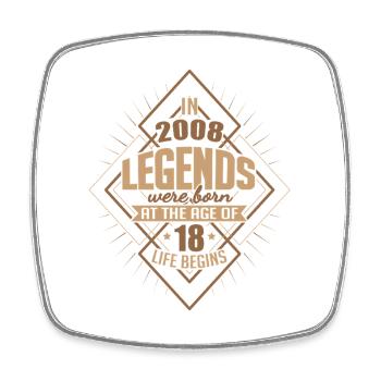 18 Légendes d’anniversaire nées en 2008 Début de vie - Magnet carré - blanc - Devant