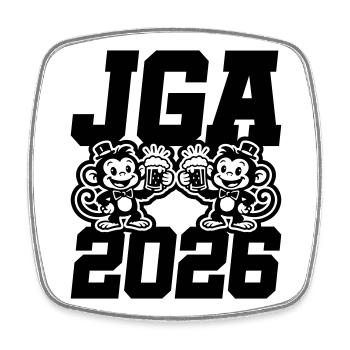 Jga 2026 Bachelor Party Monkeys - Square fridge magnet - white - Front