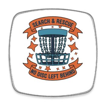 Recherche et sauvetage : aucun disque laissé derrière Disc golf - Magnet carré - blanc - Devant