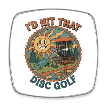 J’aurais frappé ce drôle de disc golfeur volant - Magnet carré - blanc - Devant
