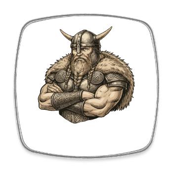 Viking Viking Legend Sailor Odin Raven Fighter - Square fridge magnet - white - Front