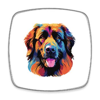 Explosion de couleur Portrait de chien - Magnet carré - blanc - Devant