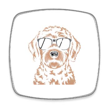 Brauner Labradoodle - Viereckiger Kühlschrankmagnet - Weiß - Vorne