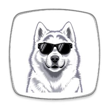 Alaskan malamute - Square fridge magnet - white - Front
