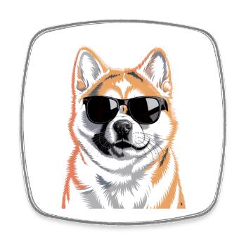 Akita - Square fridge magnet - white - Front