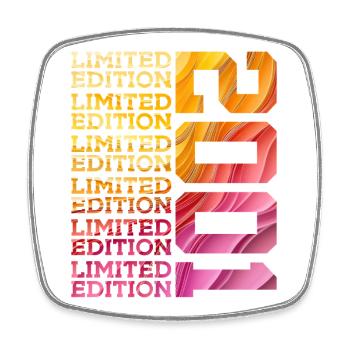 LIMITED EDITION 2001 25 YEARS 25TH BIRTHDAY - Square fridge magnet - white - Front