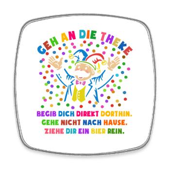 Jubel | Konfetti | Geh an die Theke | Kostüm - Viereckiger Kühlschrankmagnet - Weiß - Vorne