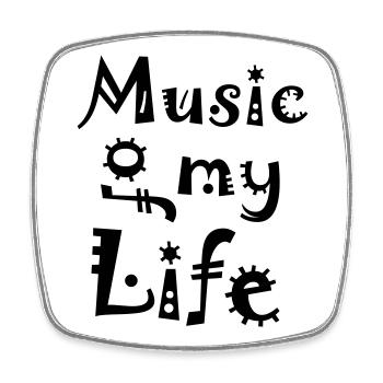 Music of my Life - Square fridge magnet - white - Front