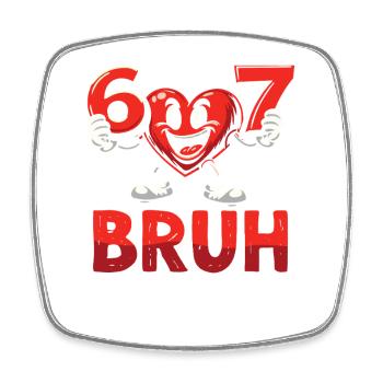 Conception du dessin animé Heart 67 Broth - Magnet carré - blanc - Devant