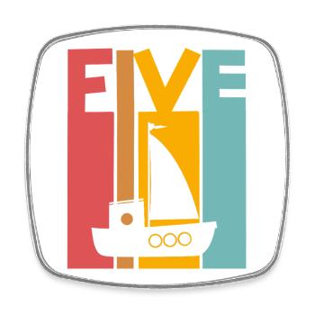 Navire à voile du 5e anniversaire - Magnet carré - blanc - Devant