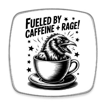 Kaffee Sprüche Koffein Lustiges Kaffee Geschenk - Viereckiger Kühlschrankmagnet - Weiß - Vorne