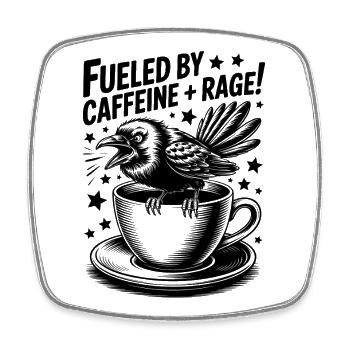 Kaffee Sprüche Koffein Lustiges Kaffee Geschenk - Viereckiger Kühlschrankmagnet - Weiß - Vorne