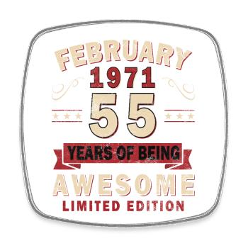 February 1971 - Gift February 1971 - Square fridge magnet - white - Front