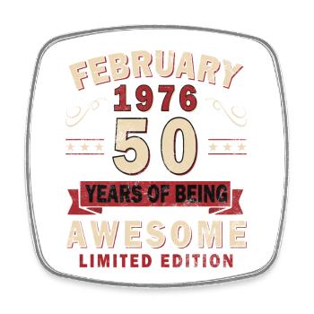 50e anniversaire – Année – février 1976 - Magnet carré - blanc - Devant