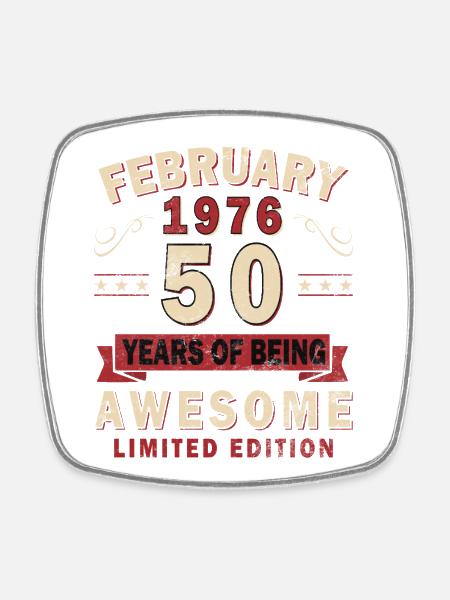 50e anniversaire – Année – février 1976 - Magnet carré - blanc