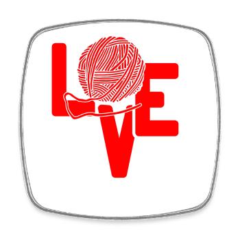 Love Yarn Funny Crochet Knitting Humor Lovers - Viereckiger Kühlschrankmagnet - Weiß - Vorne