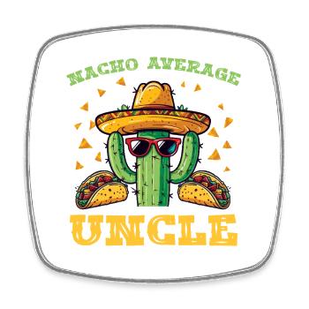 Kaktus mit Sombrero und Tacos - Viereckiger Kühlschrankmagnet - Weiß - Vorne
