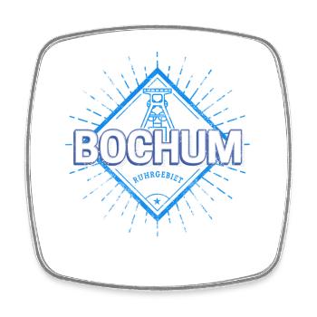 Bochum Stadt in Deutschland mit Zeche Souvenir - Viereckiger Kühlschrankmagnet - Weiß - Vorne