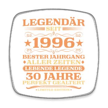 1996 vintage 30 years perfectly aged - Square fridge magnet - white - Front