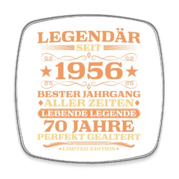 1956 vintage 70 years perfectly aged - Square fridge magnet - white - Front